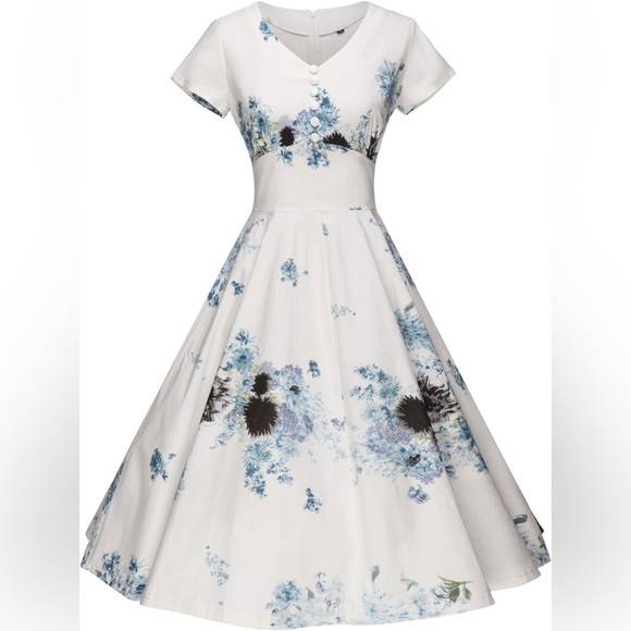 GownTown Dresses & Skirts - GownTown Women's 1950's Vintage Rockabilly Retro Swing Stretchy Dress Size S